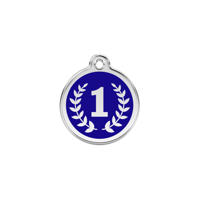 Winner Navy roestvrijstalen hondenpenning small/klein dia. 2 cm - Reddingo