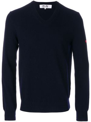 Comme Des Garçons Play pull à patch cœur - Bleu