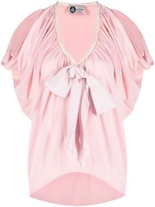 Lanvin Pre-Owned blouse froncée à détail de nœud (années 2000) - Rose