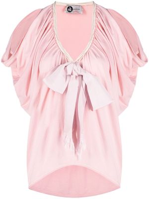 Lanvin Pre-Owned blouse froncée à détail de nœud (années 2000) - Rose