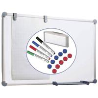 Maul Whiteboard set Maulpro Komplett-Set (b x h) 120 cm x 90 cm Wit Kunststof coating Verticaalformaat, Horizontaalformaat, Incl. opbergbakje, Incl. magneten, - thumbnail