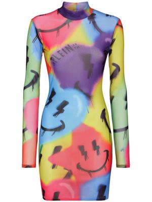 Philipp Plein robe courte à logo imprimé - Violet