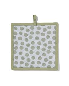 HEMA Pannenlap 21x21 Groene Stippen (groen)