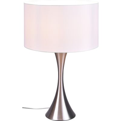 LED Tafellamp - Tafelverlichting - Trion Safari - E27 Fitting - Rond - Mat Nikkel - Aluminium - Max. 60W