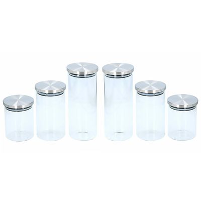 Set van 9x stuks glazen voorraadpotten/snoeppotten