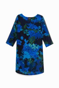 Rechte jurk met gebloemde camouflage - BLUE - 42