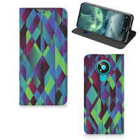 Nokia 3.4 Stand Case Abstract Green Blue - thumbnail