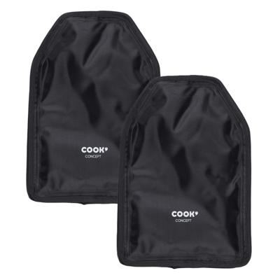 Wijnfles koeler/koelelement hoes - 2x - zwart - 23 cm - Flessenkoeler - Wijnkoeler