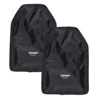 Wijnfles koeler/koelelement hoes - 2x - zwart - 23 cm - Flessenkoeler - Wijnkoeler