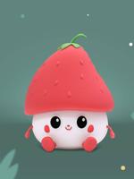 Oplaadbaar nachtlampje aardbei wit