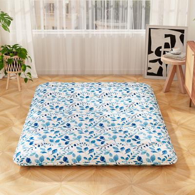 Draagbare Opvouwbare Futon Matras Japanse Futon Matras Wasbare Hoes Vloermatras met Draagtas Blauw 140 x 200 cm