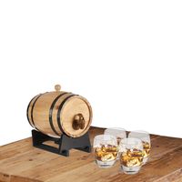 Kinvara Drank dispenser met tap 3 liter met 4x whiskey glazen 360 ml