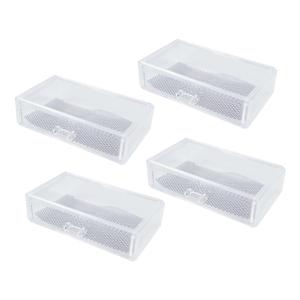Make- 4x -up organizer - 1 compartimenten bakje - transparant - kunststof - 18 x 12 x 5 cm