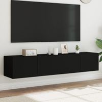 Tv-meubels met LED-verlichting 2 st 80x35x31 cm zwart
