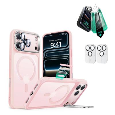 iPhone 17 Pro Max Bundle Classic Hybrid Magnetic Case (Camera Control, Stash Stand) and Armorite Screen Protector - Frosted Bubblegum Pink iPhone 17 Pro Max Bundle Classic Hybrid Magnetic Case (Camera Control, Stash Stand) and Armorite Screen Protector - Frosted Bubblegum Pink
