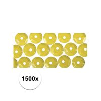 1500x Geelkleurige pailletten 6 mm - thumbnail