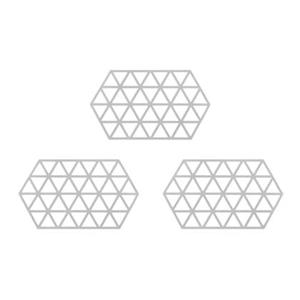 Krumble Siliconen pannenonderzetter Hexagon lang - Grijs - Set van 3