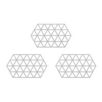 Krumble Siliconen pannenonderzetter Hexagon lang - Grijs - Set van 3