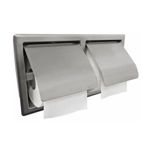 Toiletrolhouder Dubbel Wiesbaden 304 RVS (met klep)