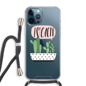 I love cacti: iPhone 12 Pro Max Transparant Hoesje met koord