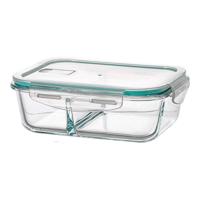 Lunchbox Ovenza Transparant Siliconen Borosilicaatglas Rechthoekig 1040 ml