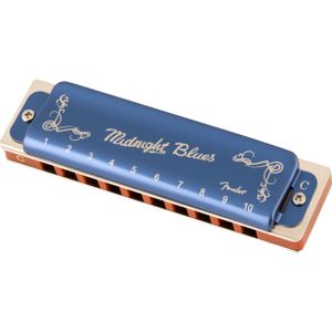 Fender Midnight Blues Harmonica C mondharmonica met opbergdoosje