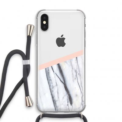 A touch of peach: iPhone XS Transparant Hoesje met koord