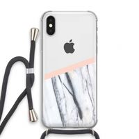 A touch of peach: iPhone XS Transparant Hoesje met koord