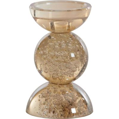 Kandelaar Itinga Glas Bubbel Amber 15,5 Cm