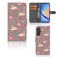 Samsung Galaxy A24 4G | Telefoonhoesje | Met pasjeshouder | Flamingo