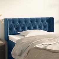 Hoofdbord met randen 103x16x78/88 cm fluweel donkerblauw