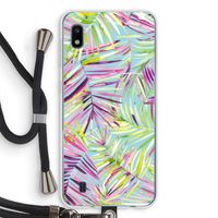 Tropical Palms Blue: Samsung Galaxy A10 Transparant Hoesje met koord
