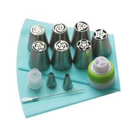 13 stuks gebak sproeiers koppeling poeder leidingen tips sets roestvrijstaal Rose Cream bakvormen
