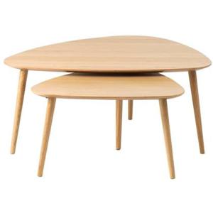 Giga Living - Salontafel Eikenhout Driehoek - Set van 2 - Naturel