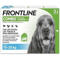 FRONTLINE 3 Antiparasitaire pipetten COMBO Hond - 10 tot 20 kg - Vlooien, teken, bijtende luizen