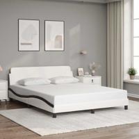 Bedframe "Dover" kunstleer zwart en wit 160x200 cm