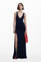 Lange jurk met split - BLUE - S