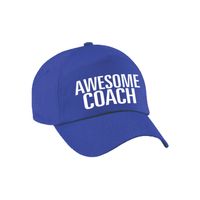 Awesome coach cadeau pet / cap blauw voor dames en heren   -