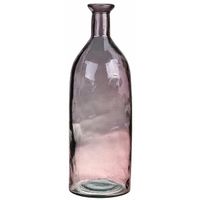 Bellatio Design Bloemenvaas - oud roze transparant gerecycled glas - D12 x H35 cm   -