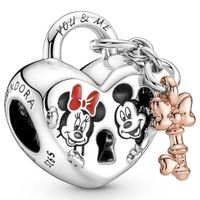 Pandora Disney 780109C01 Bedel Mickey and Minnie Padlock zilver-zirconia-emaille - thumbnail