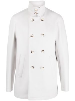 Herno manteau croisé à col montant - Gris