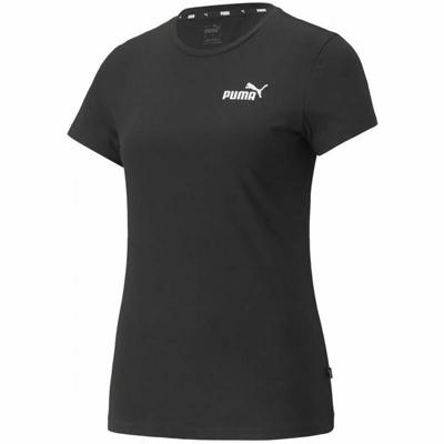 Sport T-shirt Korte Mouwen Puma Essentials+ Embroidery Zwart - Maat: S