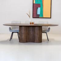 Eettafel Ava Ovaal Donkerbruin 240cm - Giga Meubel