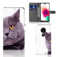 Motorola Moto G7 | G7 Plus | Telefoonhoesje | Met pasjeshouder | Kat