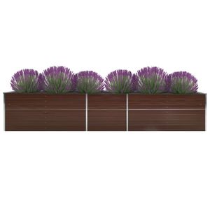 VidaXL Plantenbak verhoogd 400x80x45 cm gegalvaniseerd staal bruin