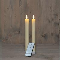 B.O. 2Pcs 3D Wick Ivory Ribbel Taper Candle kaars 23 cm Rustic Wax Anna's Collection - Annas collection
