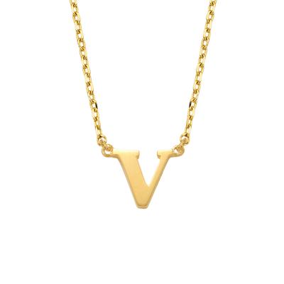 Minimalistische letter ketting - 14K GOUD - Goud - V