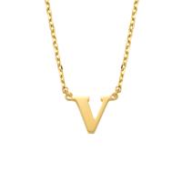 Minimalistische letter ketting - 14K GOUD - Goud - V