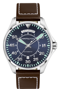 Horlogeband Hamilton H64615545 Leder Donkerbruin 20mm
