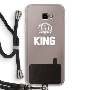 King zwart: Samsung Galaxy J4 Plus Transparant Hoesje met koord